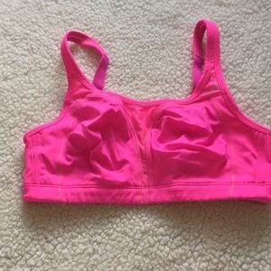 Hot pink sports bra